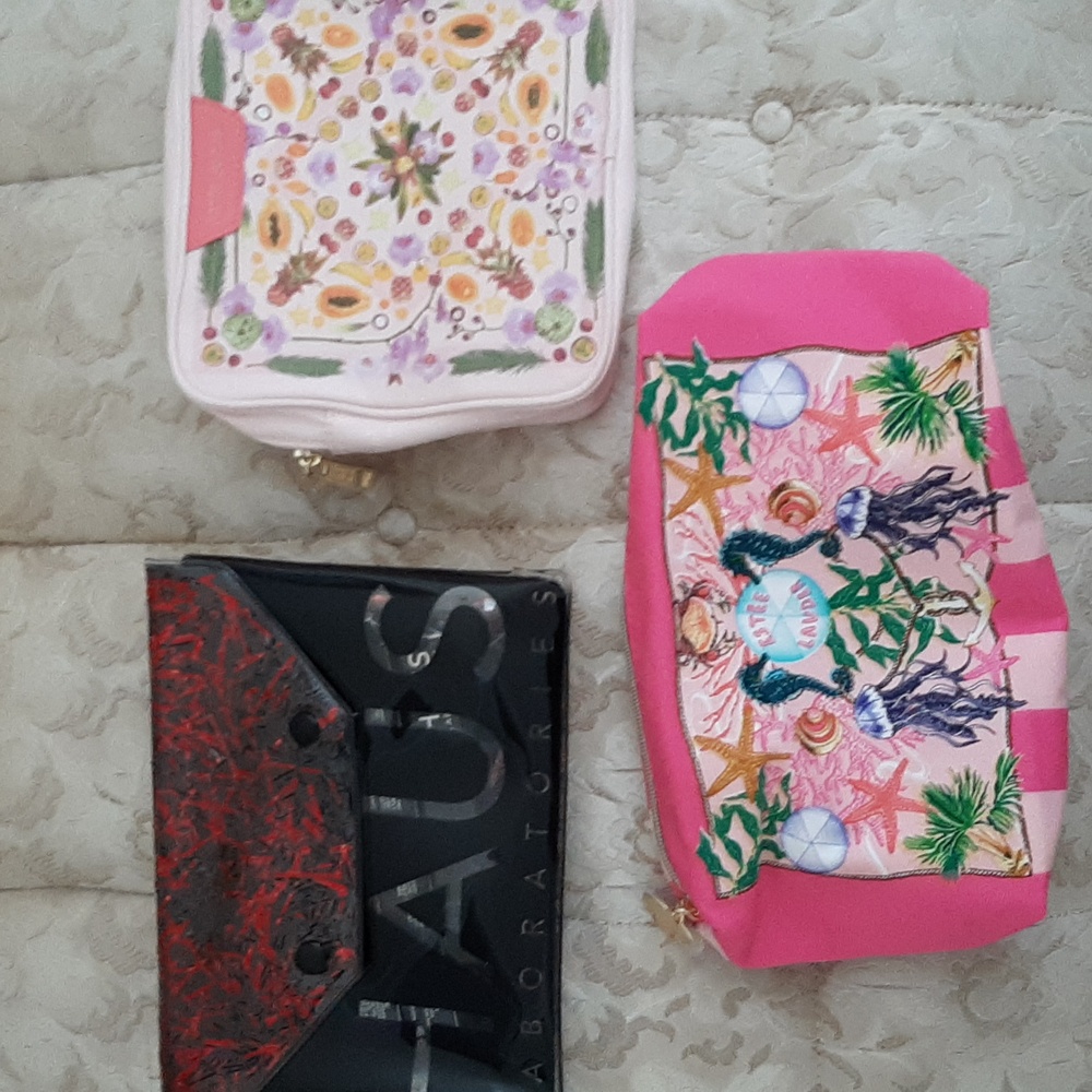 Lot of 3 Cosmetic bags, and cosmetics